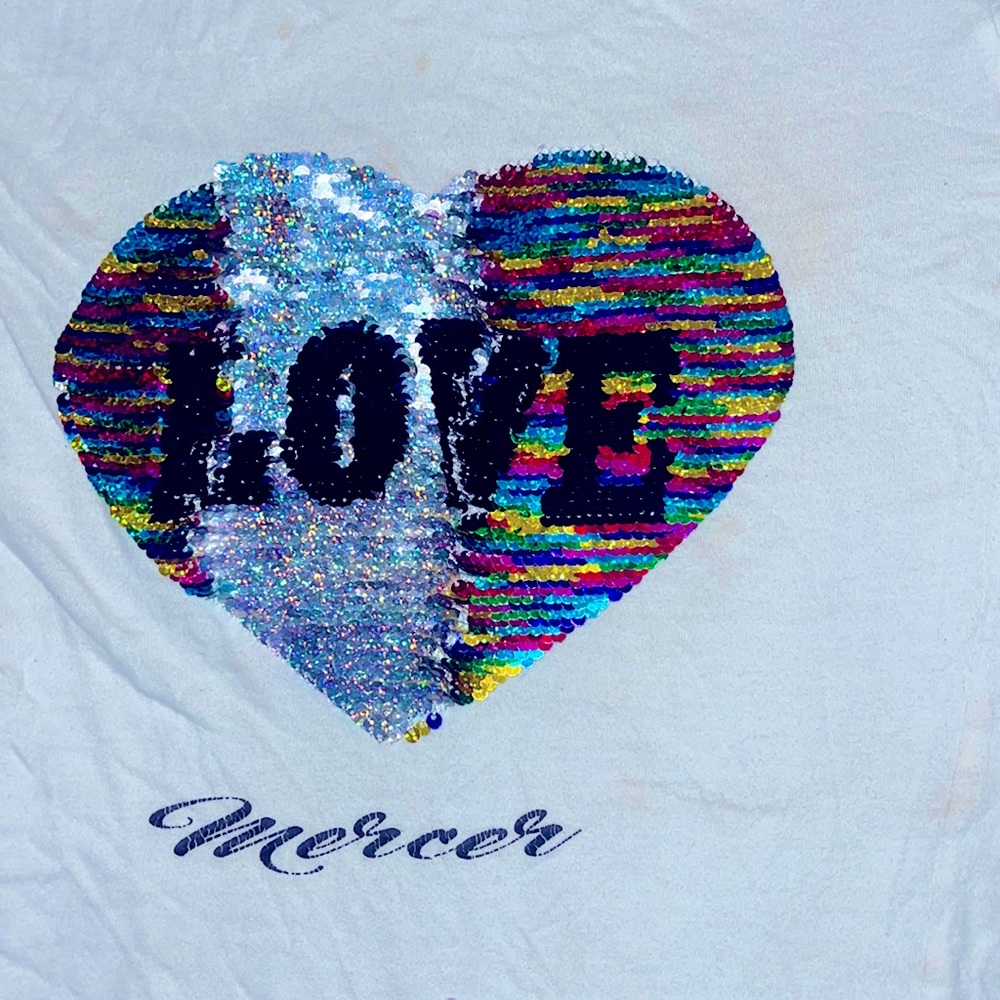 Flip Sequin “LOVE” “Mercer” t shirt small